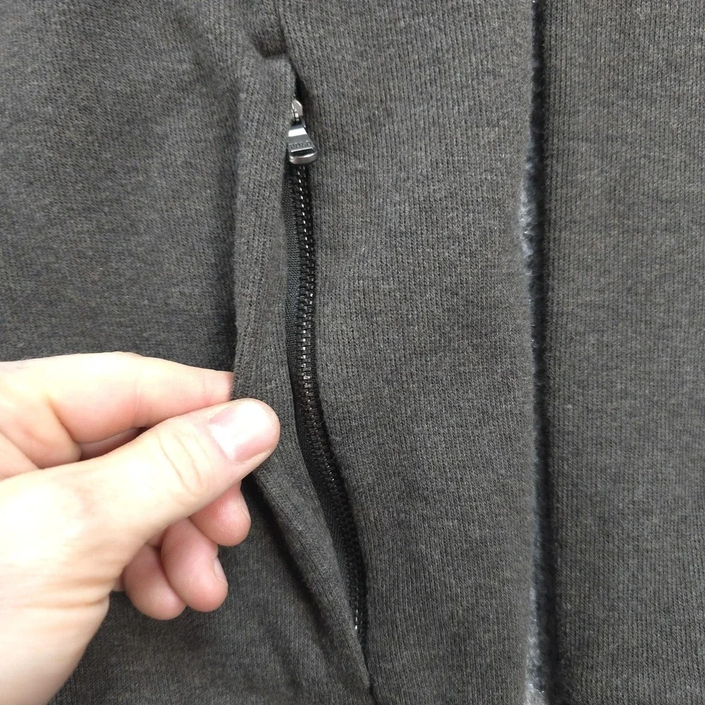 Polo Ralph Lauren Hoodie Mens Large Gray Estate Rib Full Zip Logo Nylon Hood